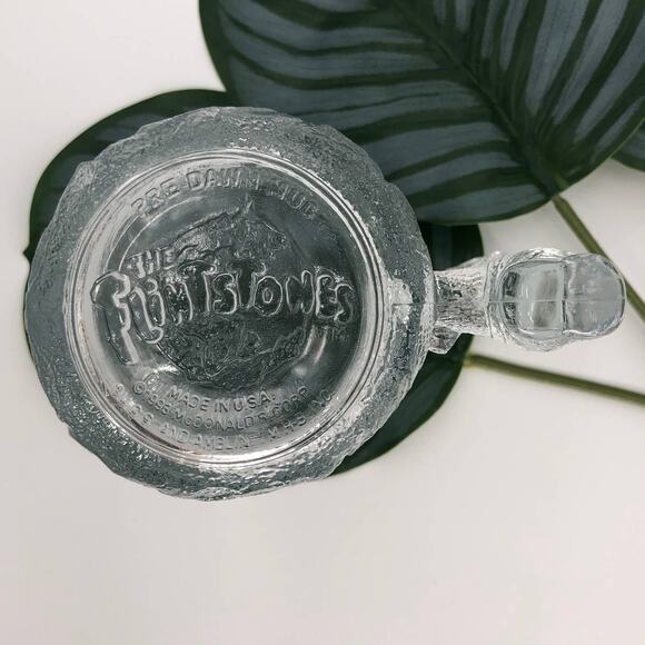 Vintage 93 Flintstones McDonalds Frosted Clear Glass USA Made PreDawn Coffee Mug - Picture 2 of 8